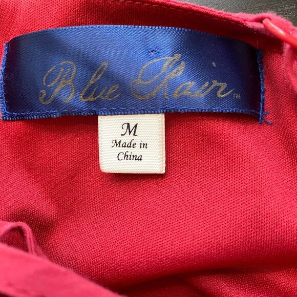 Blue Rain Women's Medium Sleeveless High Neck Boho Eyelet Scalloped Red Romper - Picture 10 of 11